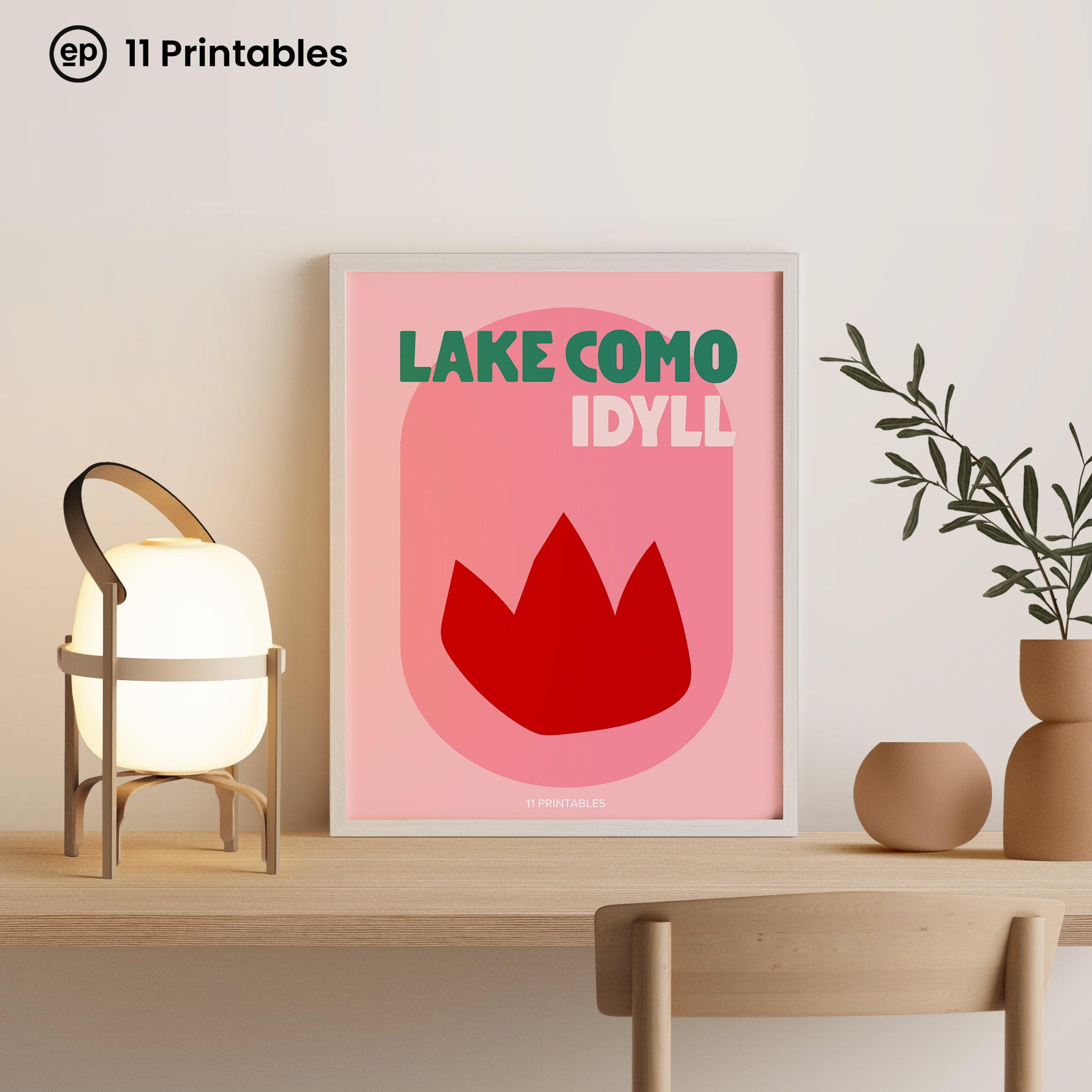 Lake Como Idyll Pink Poster