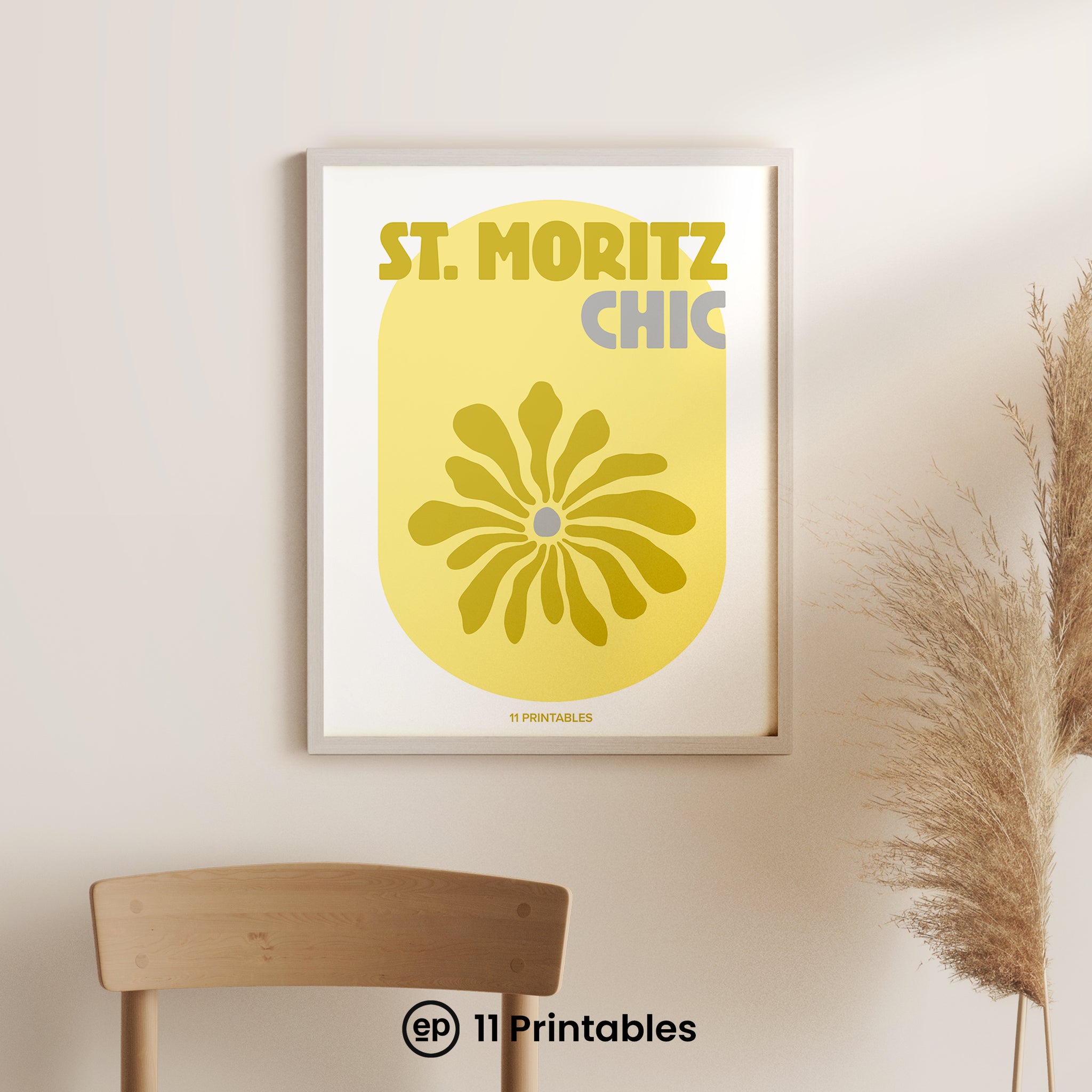 St. Moritz Chic Yellow & White Poster