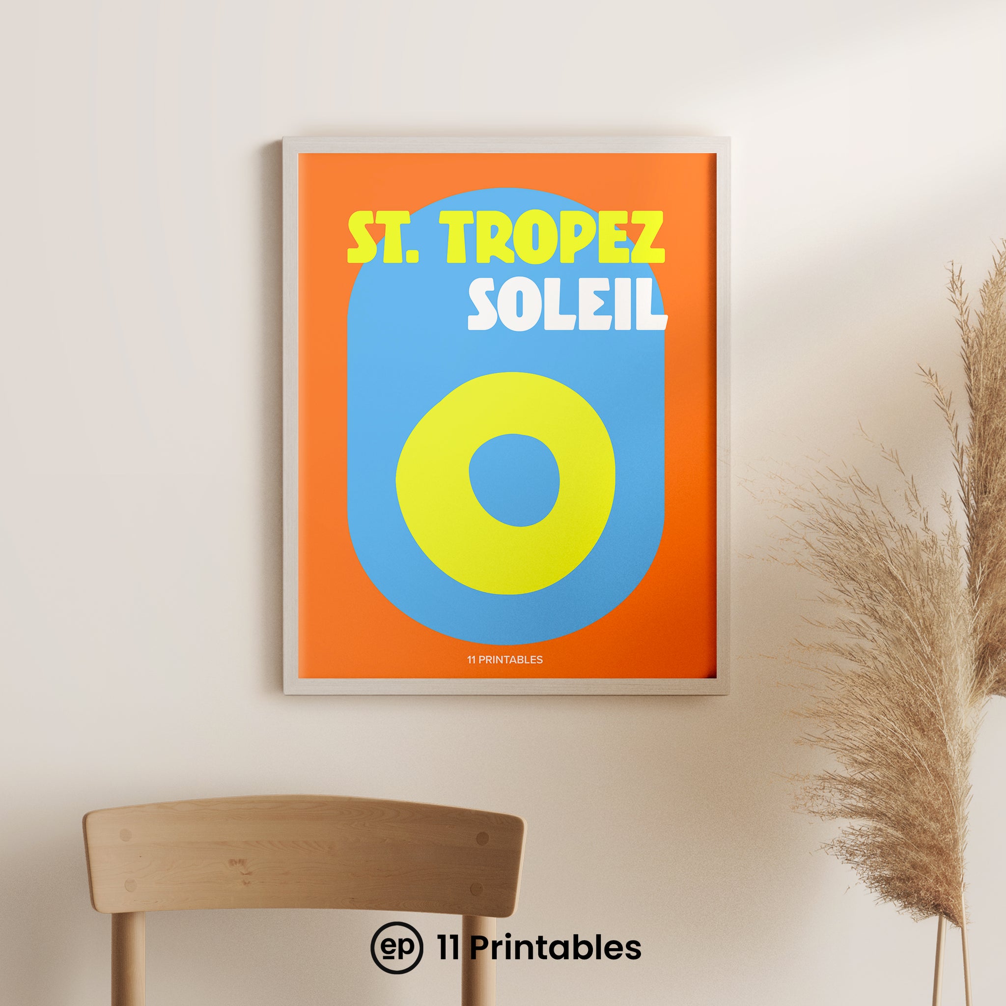 St. Tropez Soleil Orange & Blue Poster