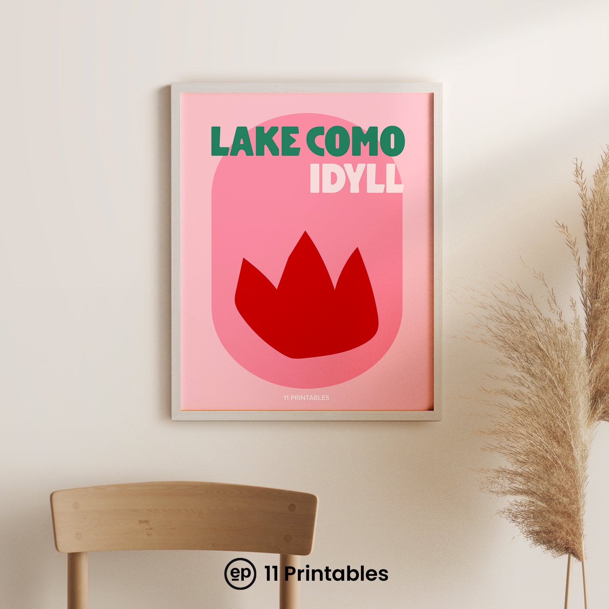 Lake Como Idyll Pink Poster