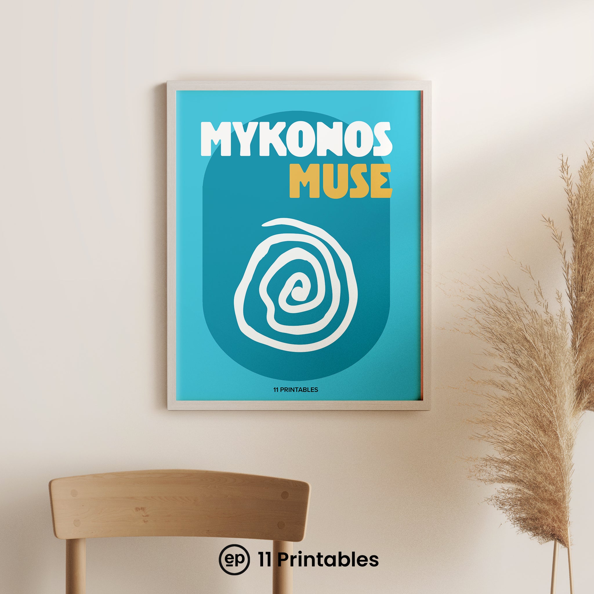 Mykonos Muse Tiffany Blue Poster