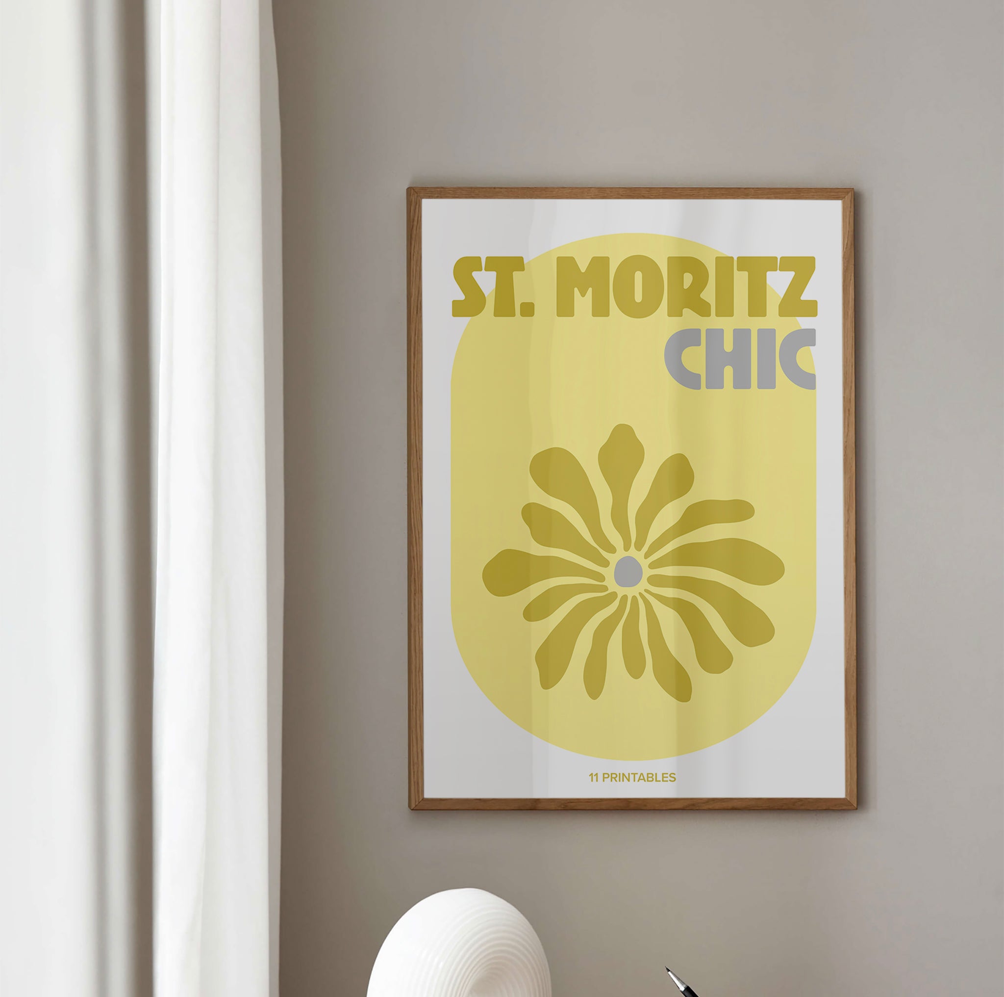 St. Moritz Chic Yellow & White Poster