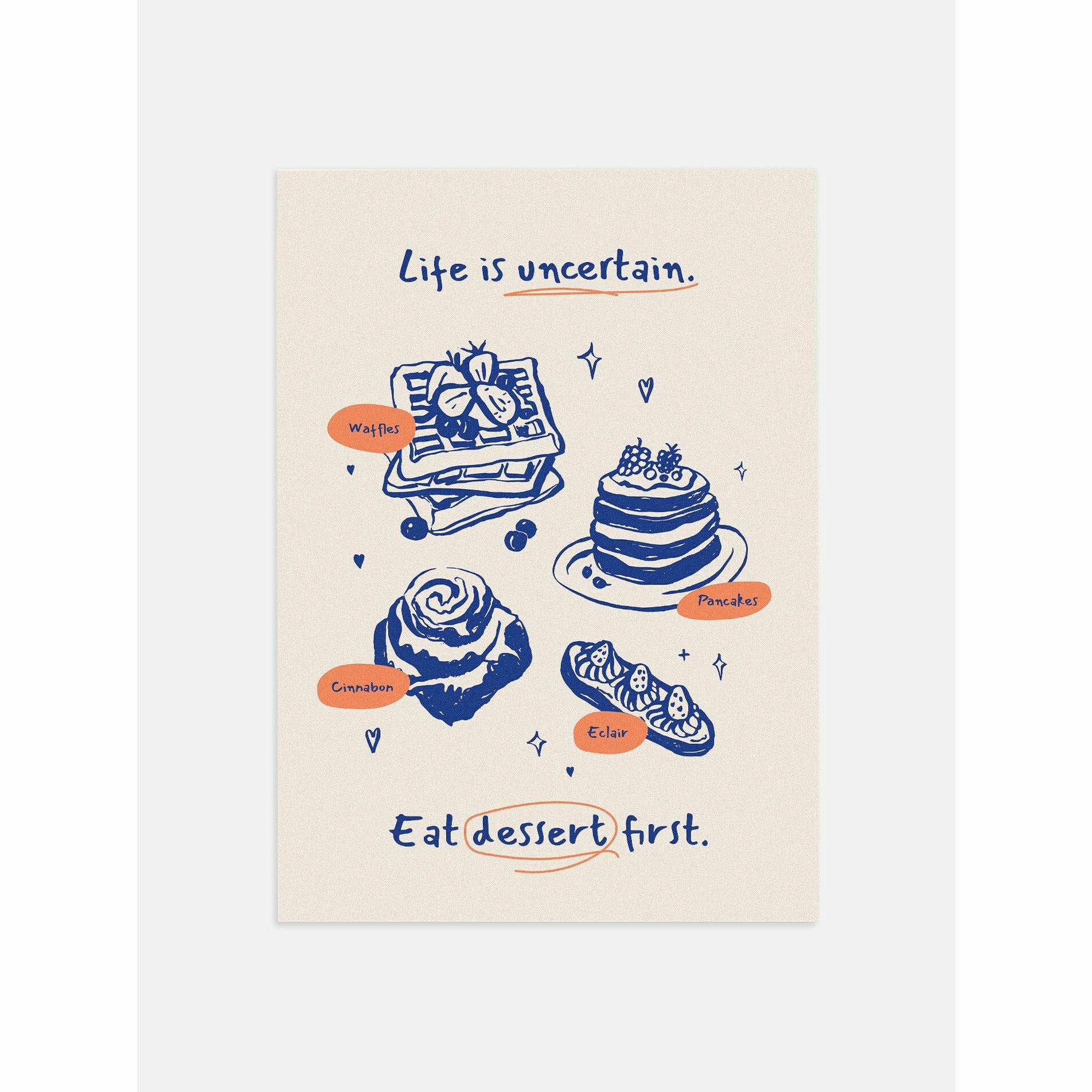 Eat Dessert First Neutral Wall Art