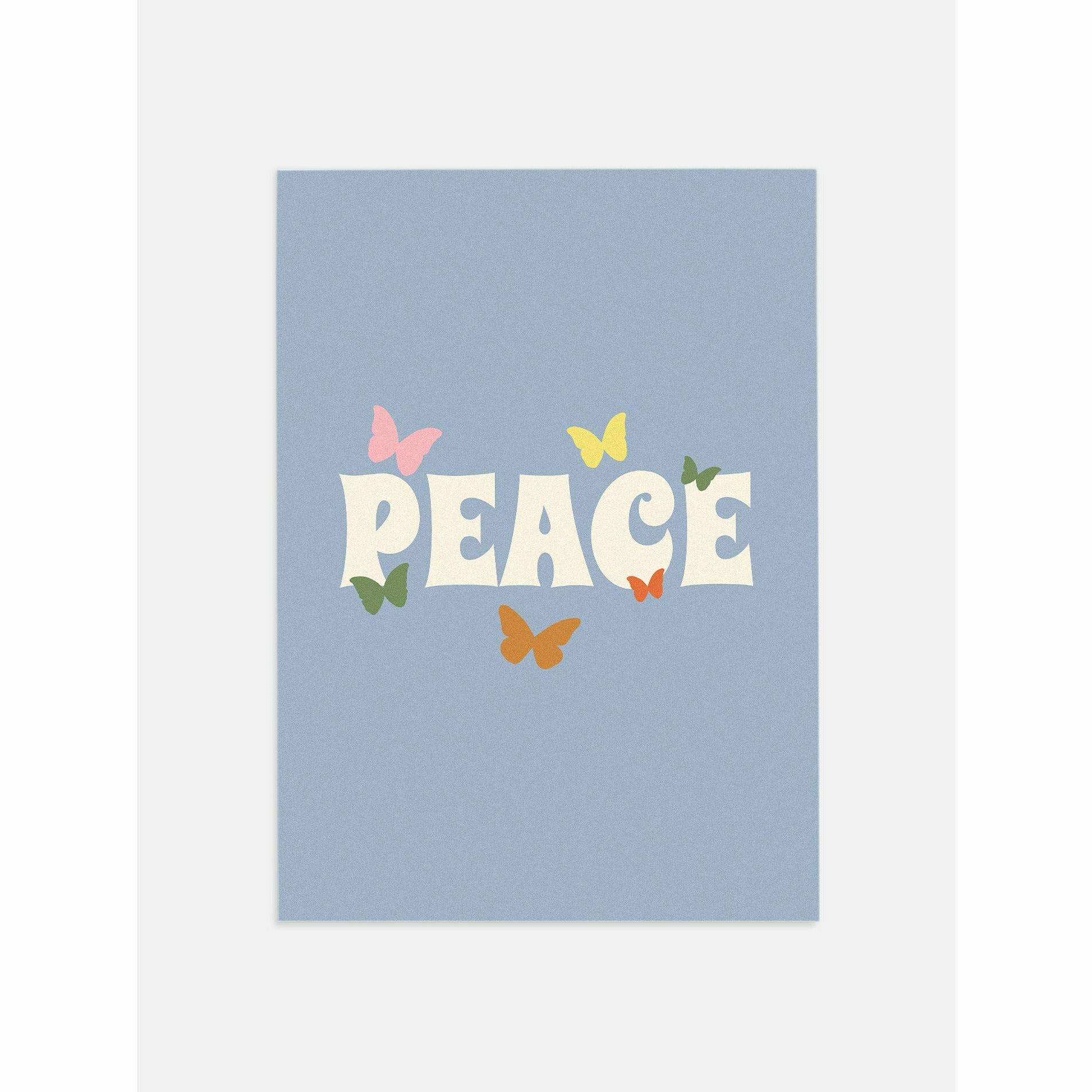 Butterfly Peace Vintage 70s Poster