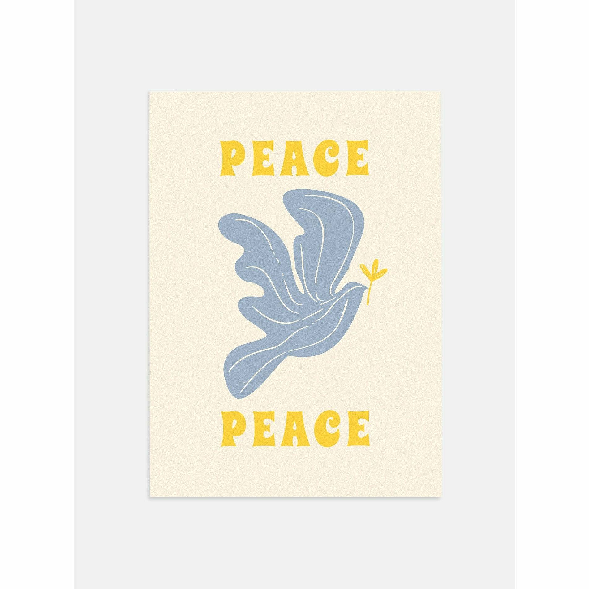 Blue Dove Peace Vintage Poster