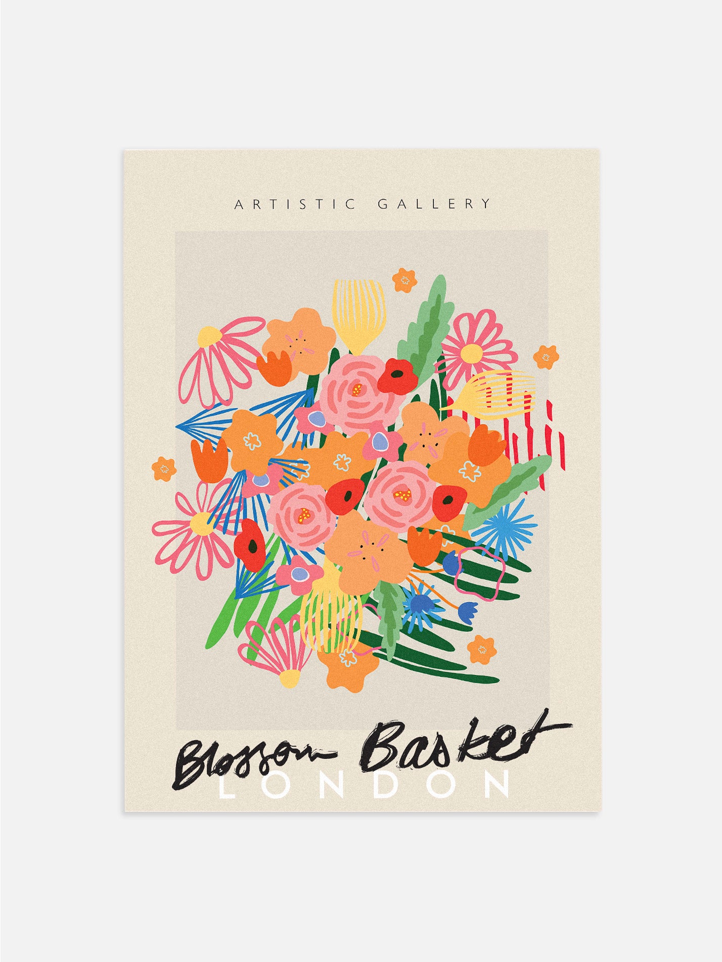 London Blossom Basket Poster