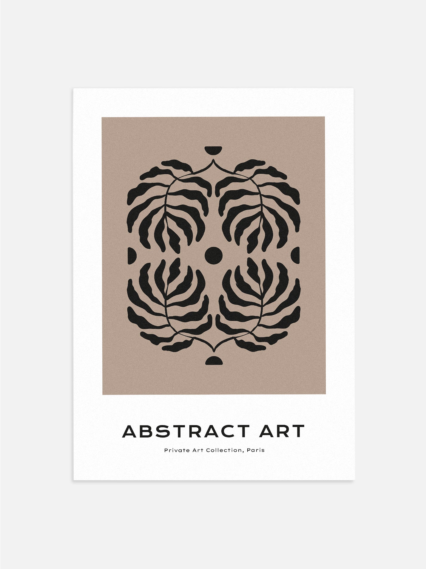 Black & Beige Abstract Floral Art