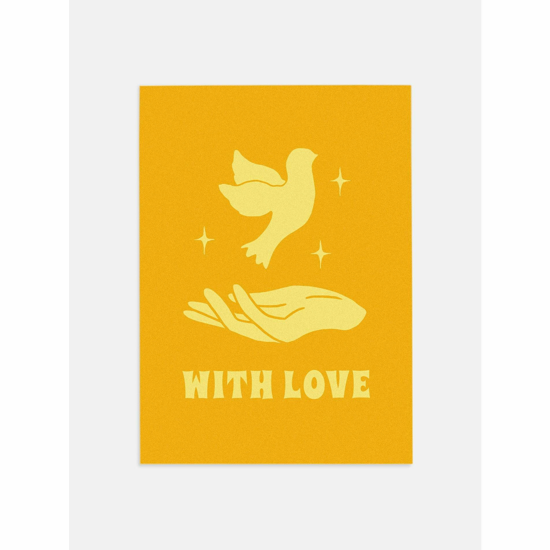 With Love Dove Vintage Poster