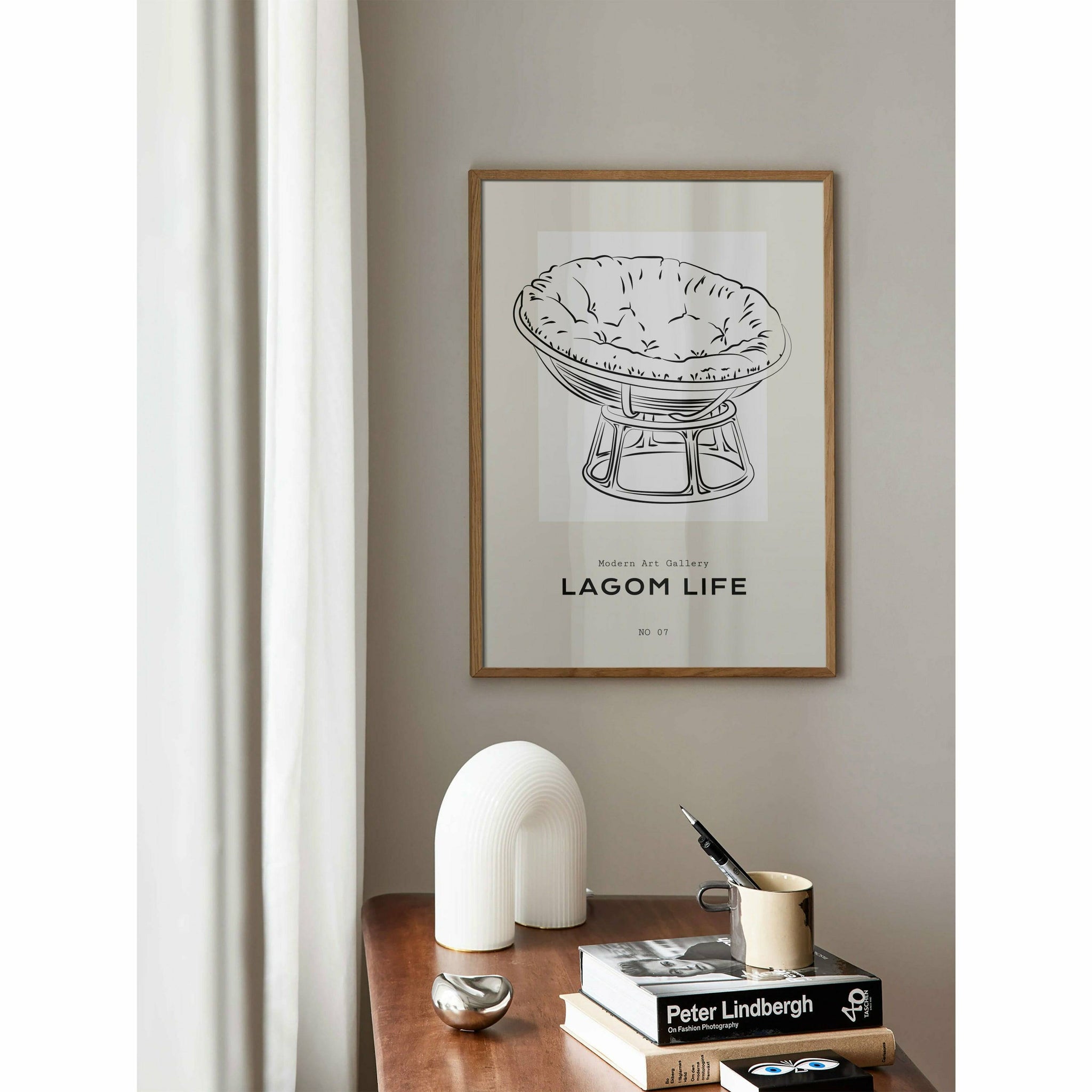 Papasan Chair Drawing Poster