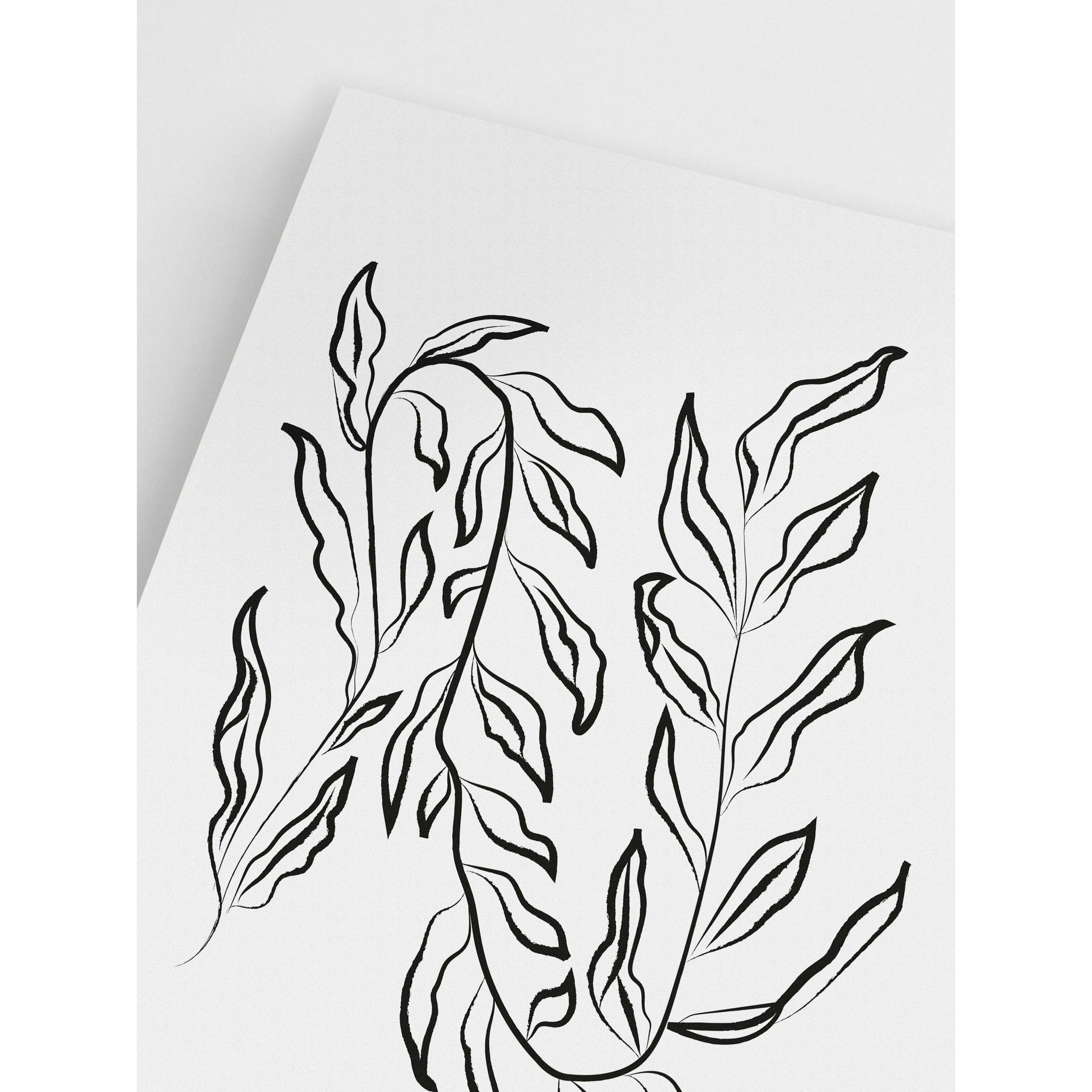 Black and White Leaves Wall Art