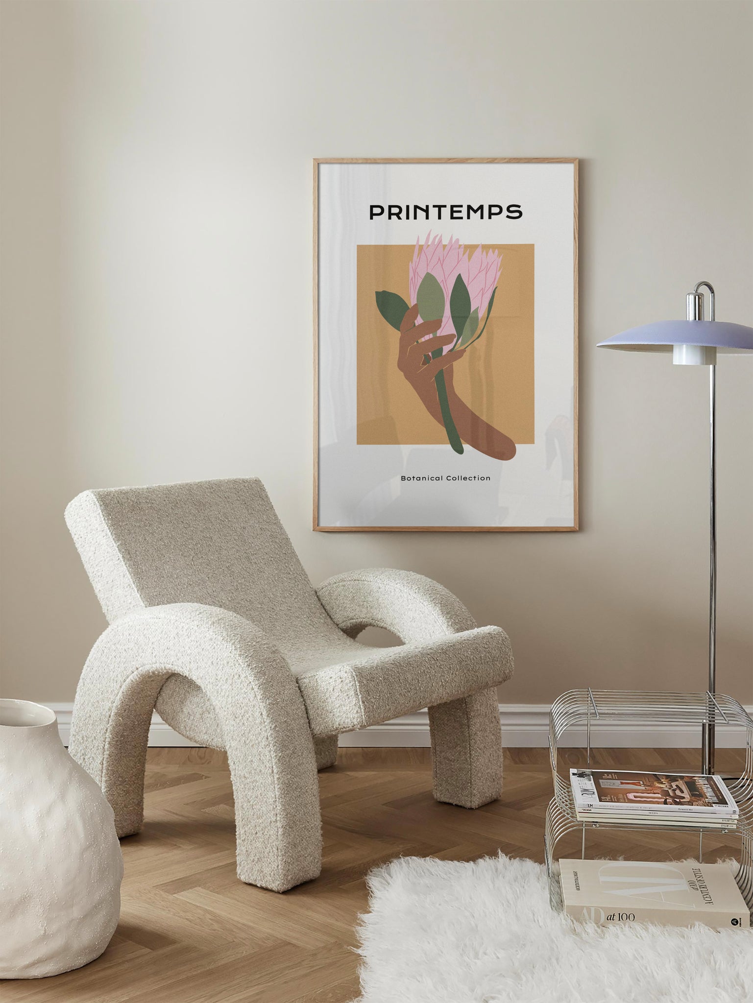 Pink Protea Flower Poster