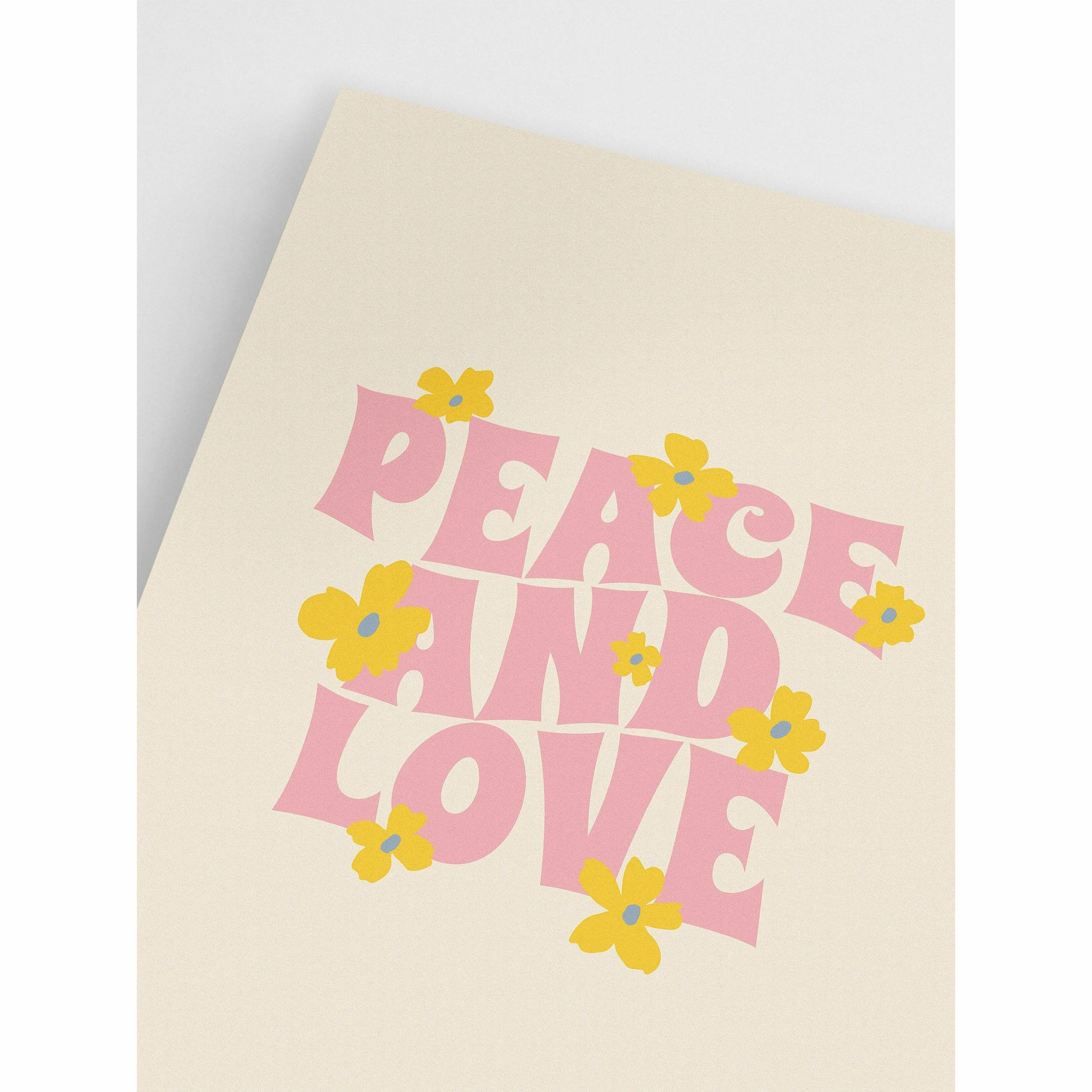 Peace and Love 70s Art Poster