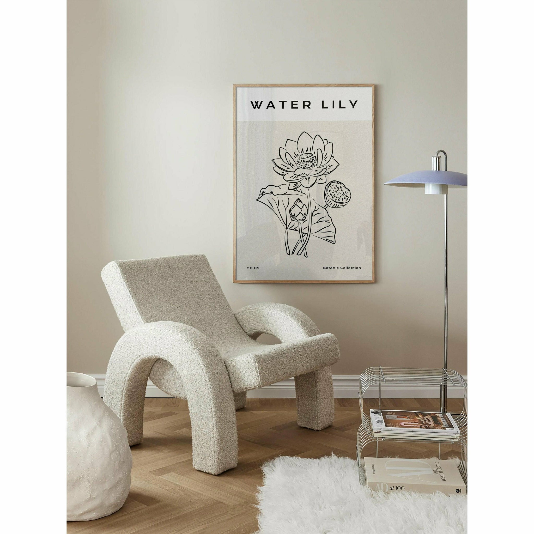 Neutral Water Lily Wall Art Poster