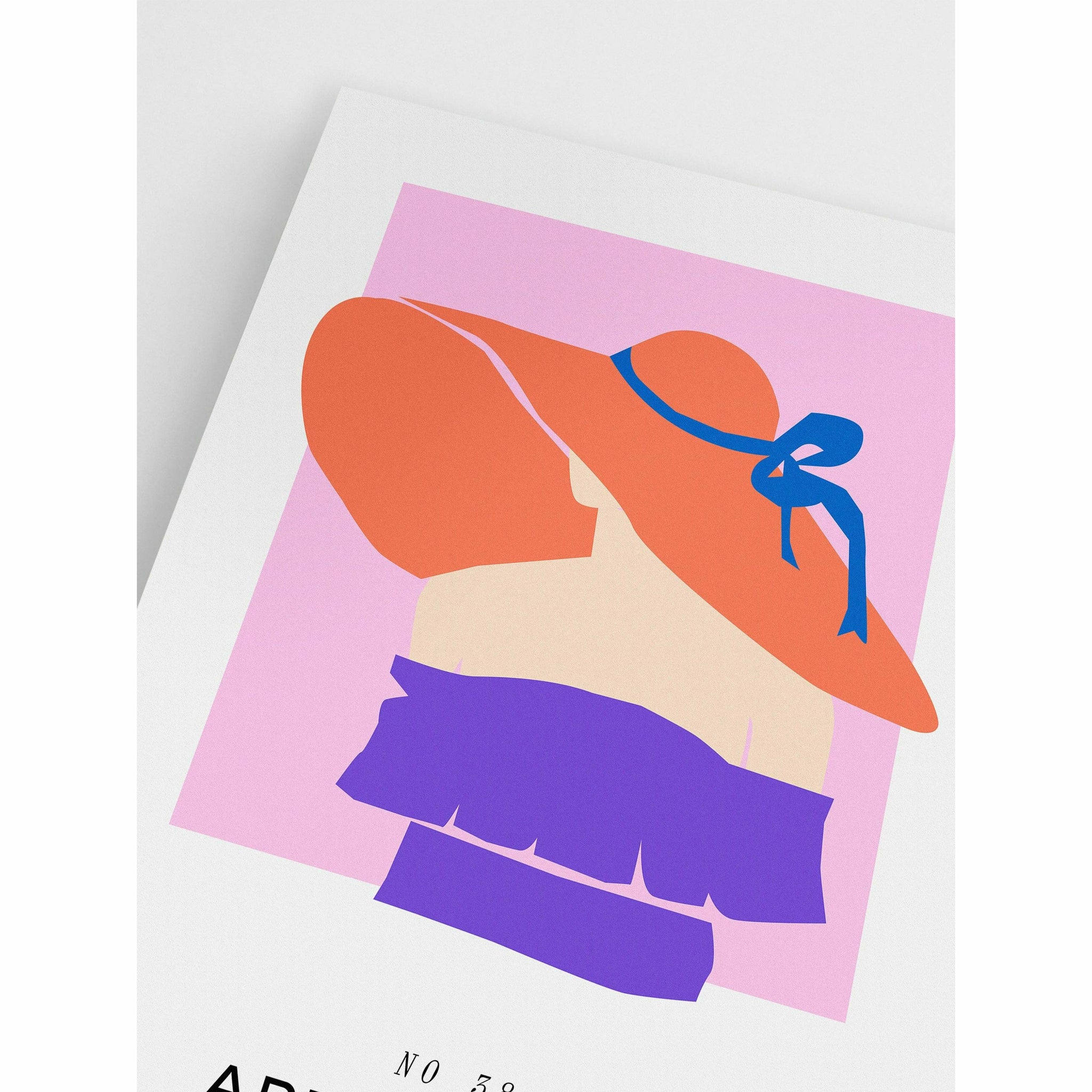 Minimalist Woman with Large Hat Bedroom Wall Art