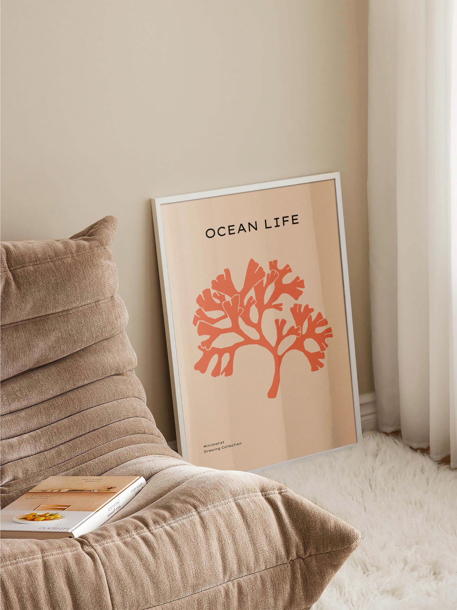 Orange & Peach Coral Poster