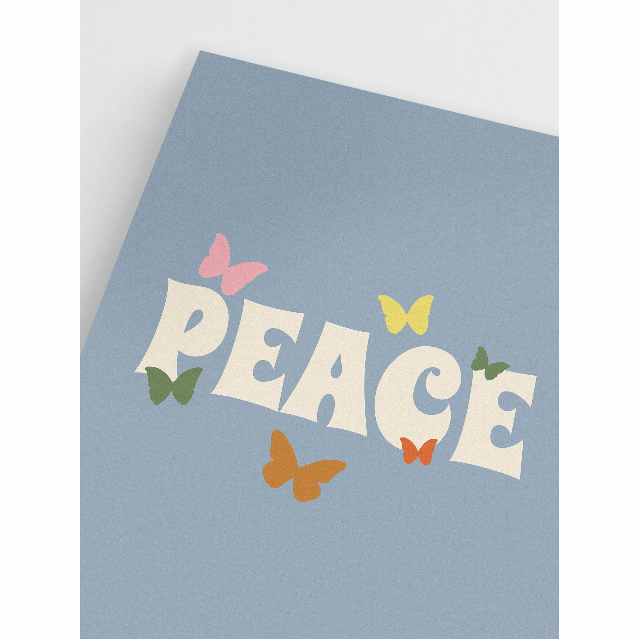 Blue Butterfly Peace Poster