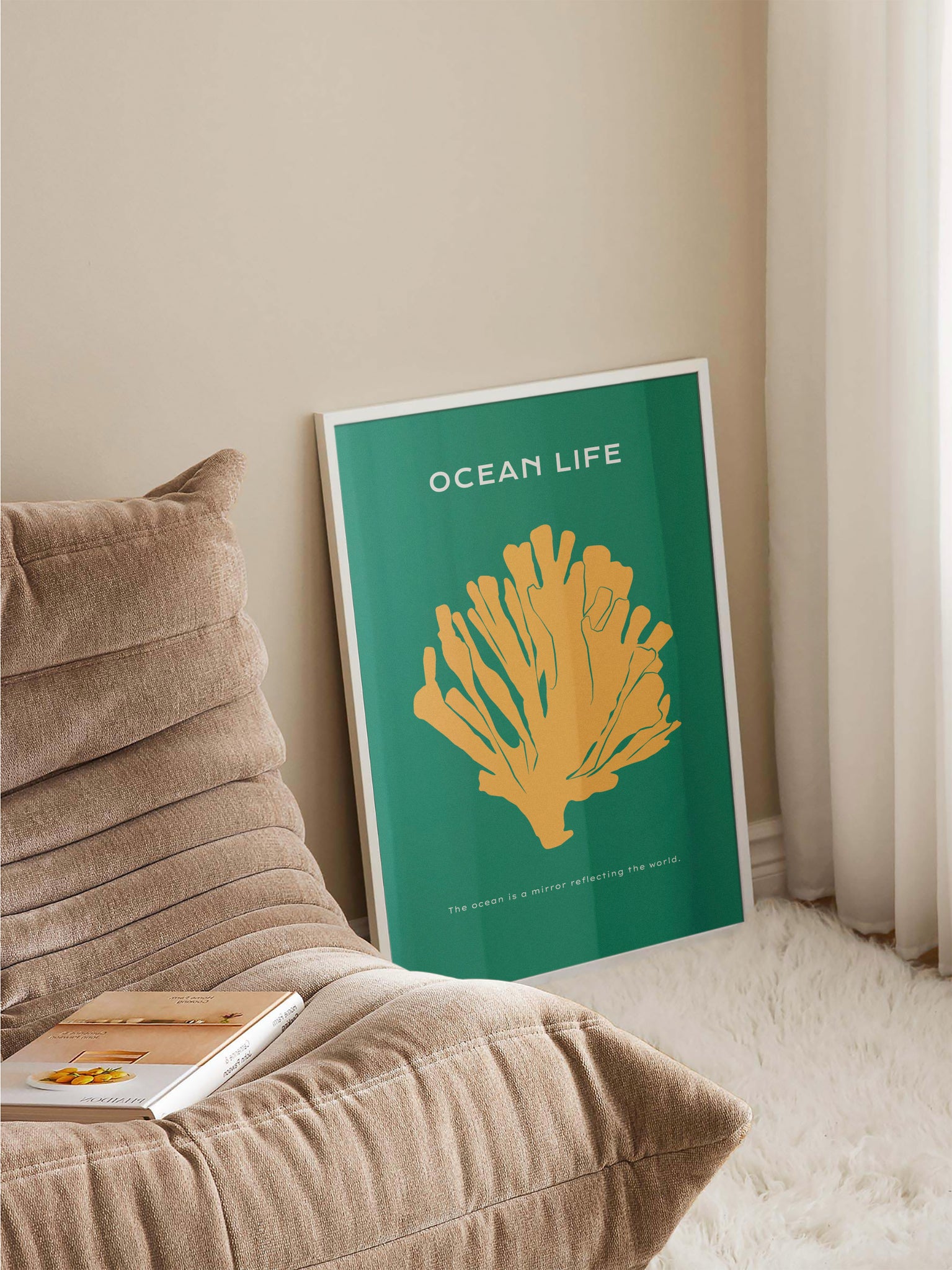 Ocean Life: Yellow Coral Poster