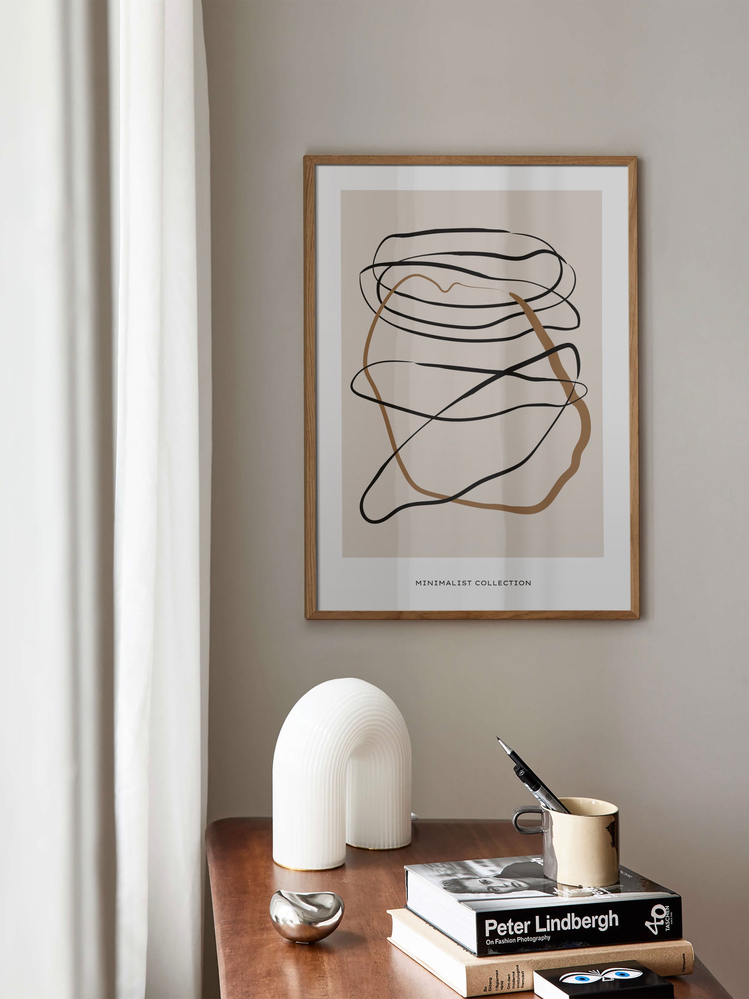 Black and Beige Drawing Poster