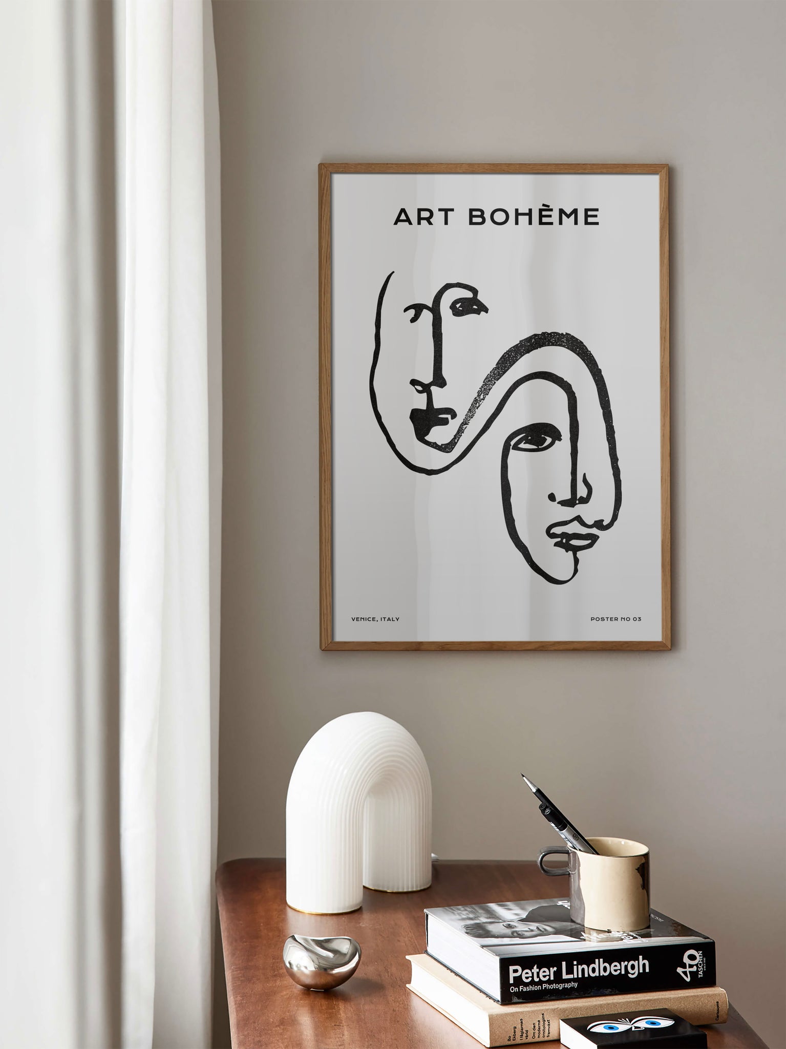 Abstract Connected Faces Poster