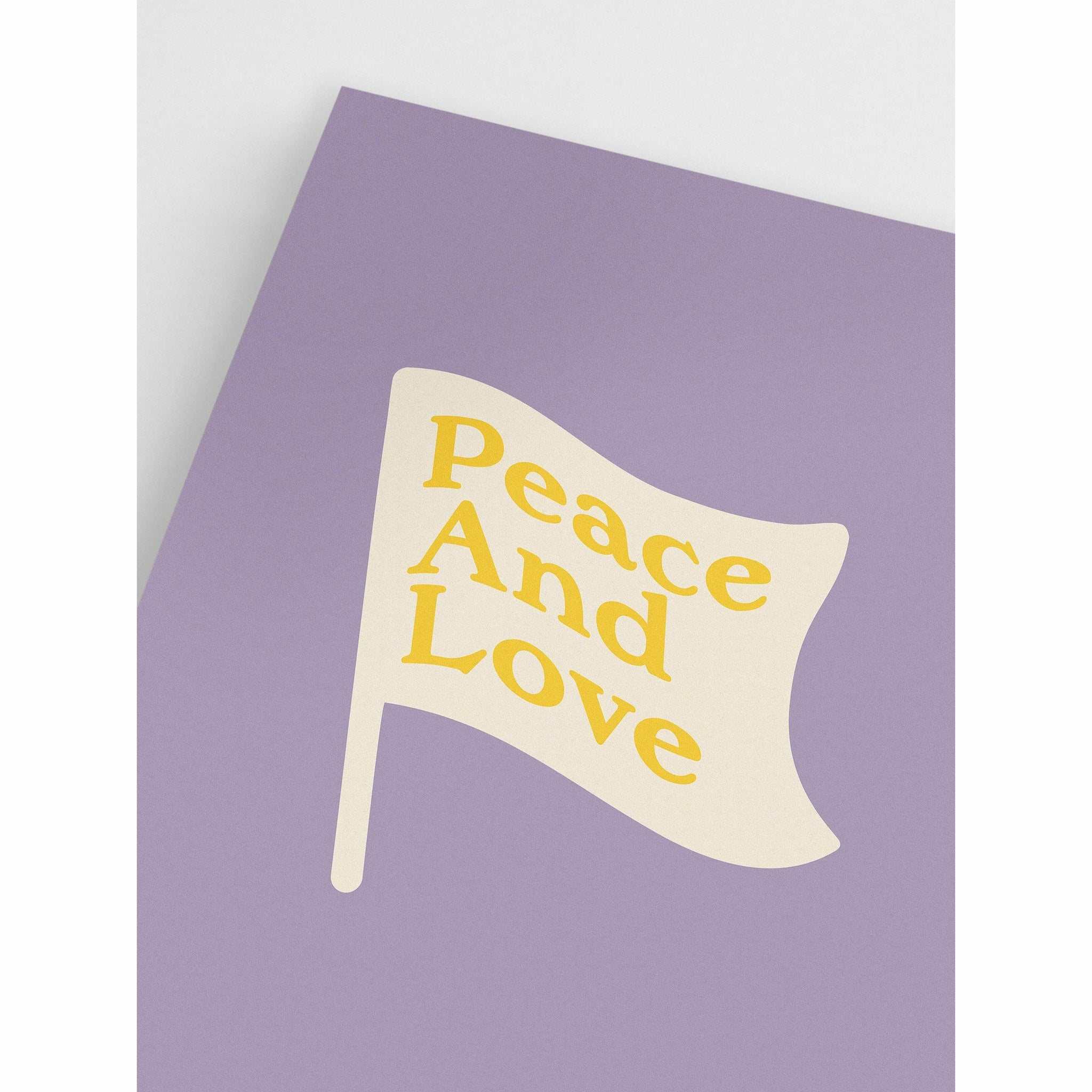 Peace and Love Flag Retro Poster