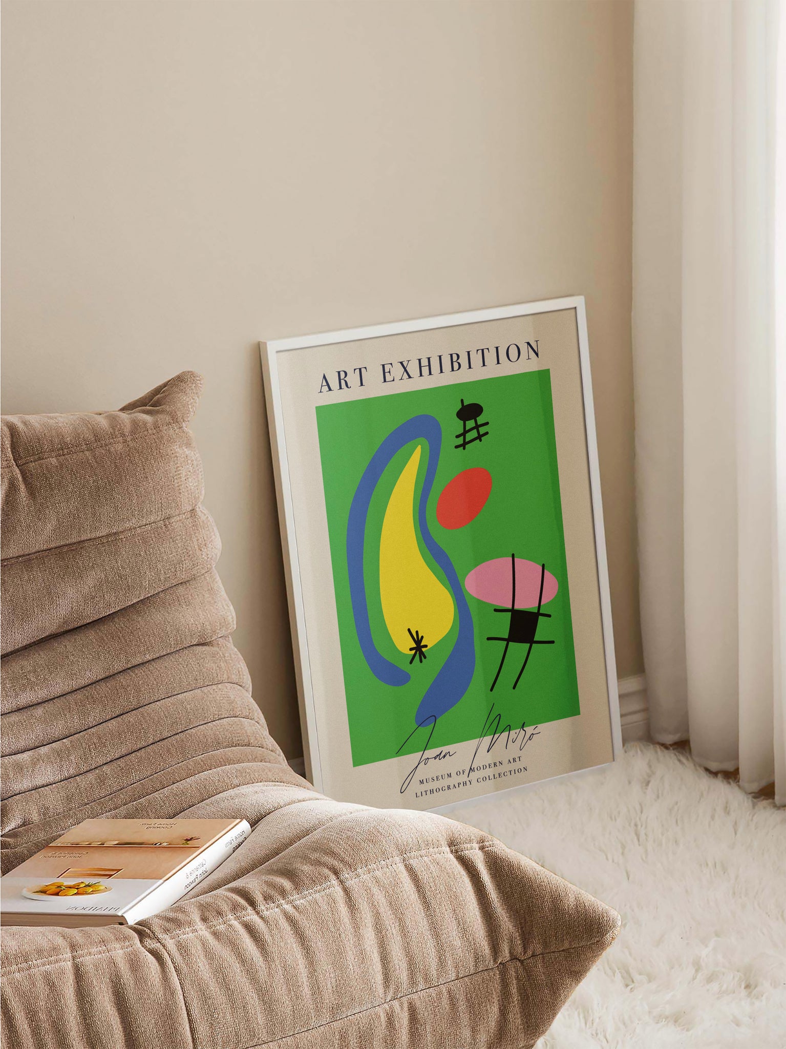 Joan Miró Green Modern Art Poster