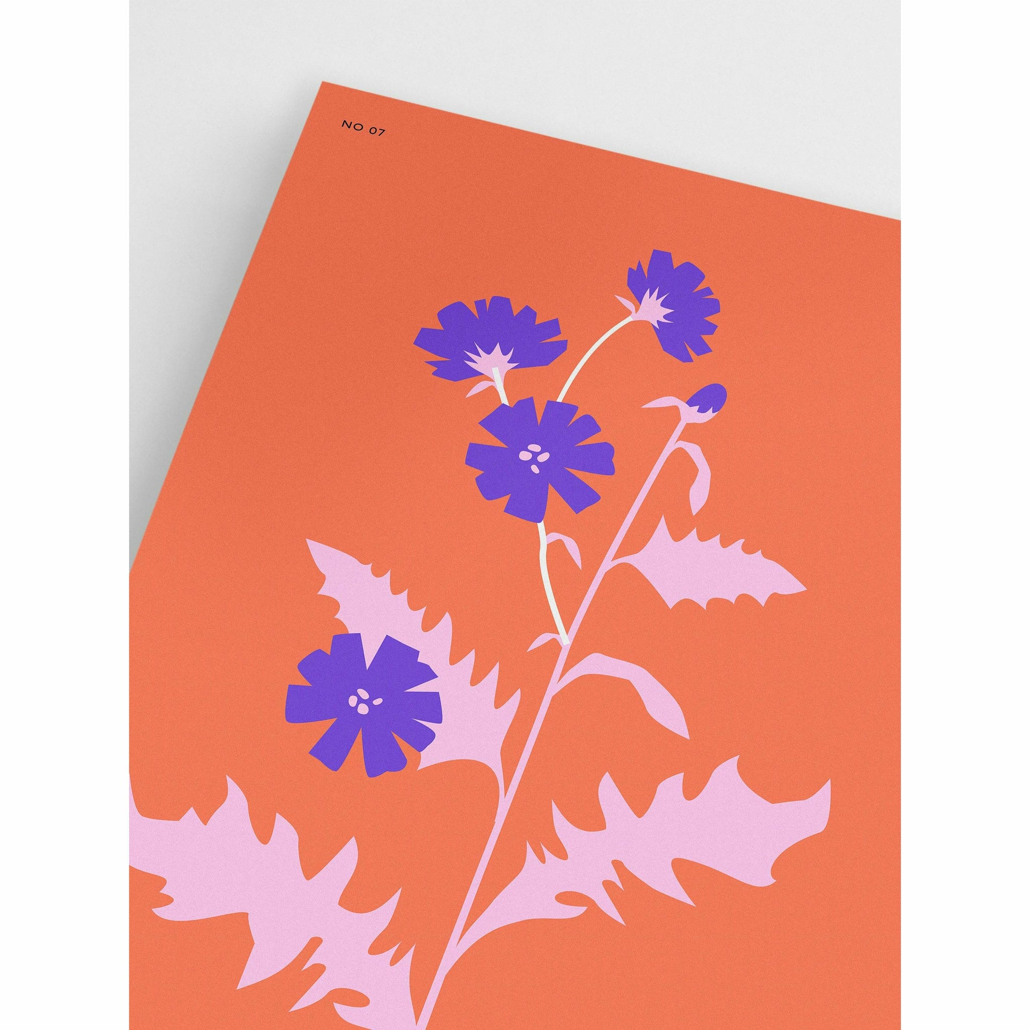 Orange background Flower Poster