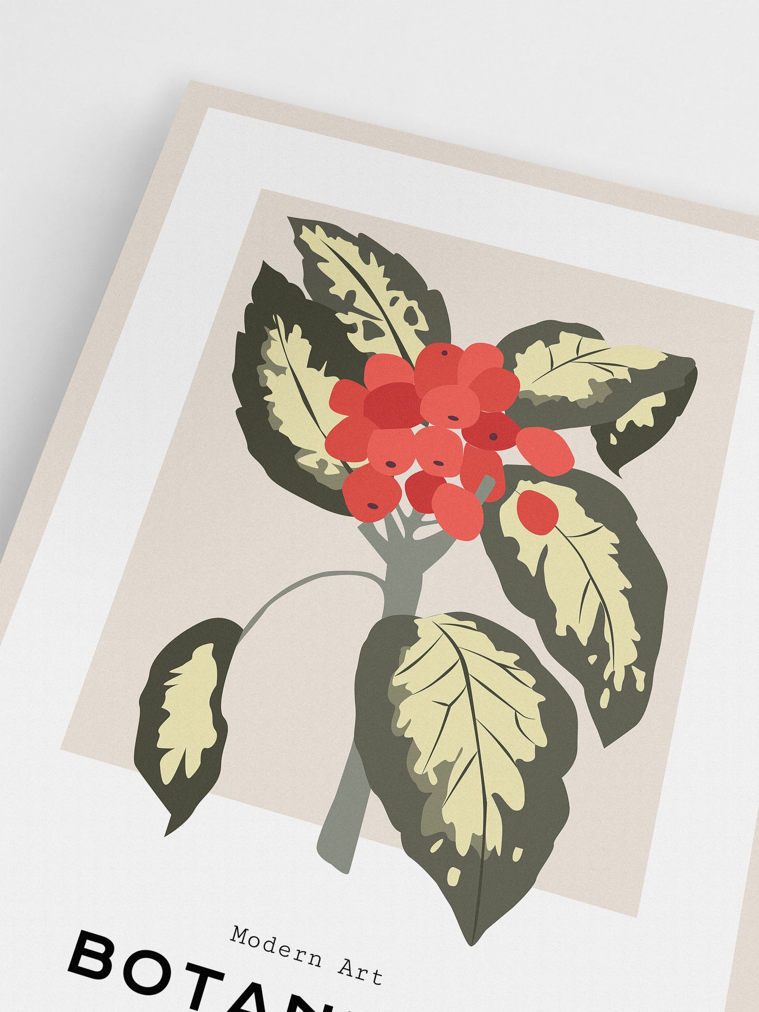 Botanical Green & Red Poster