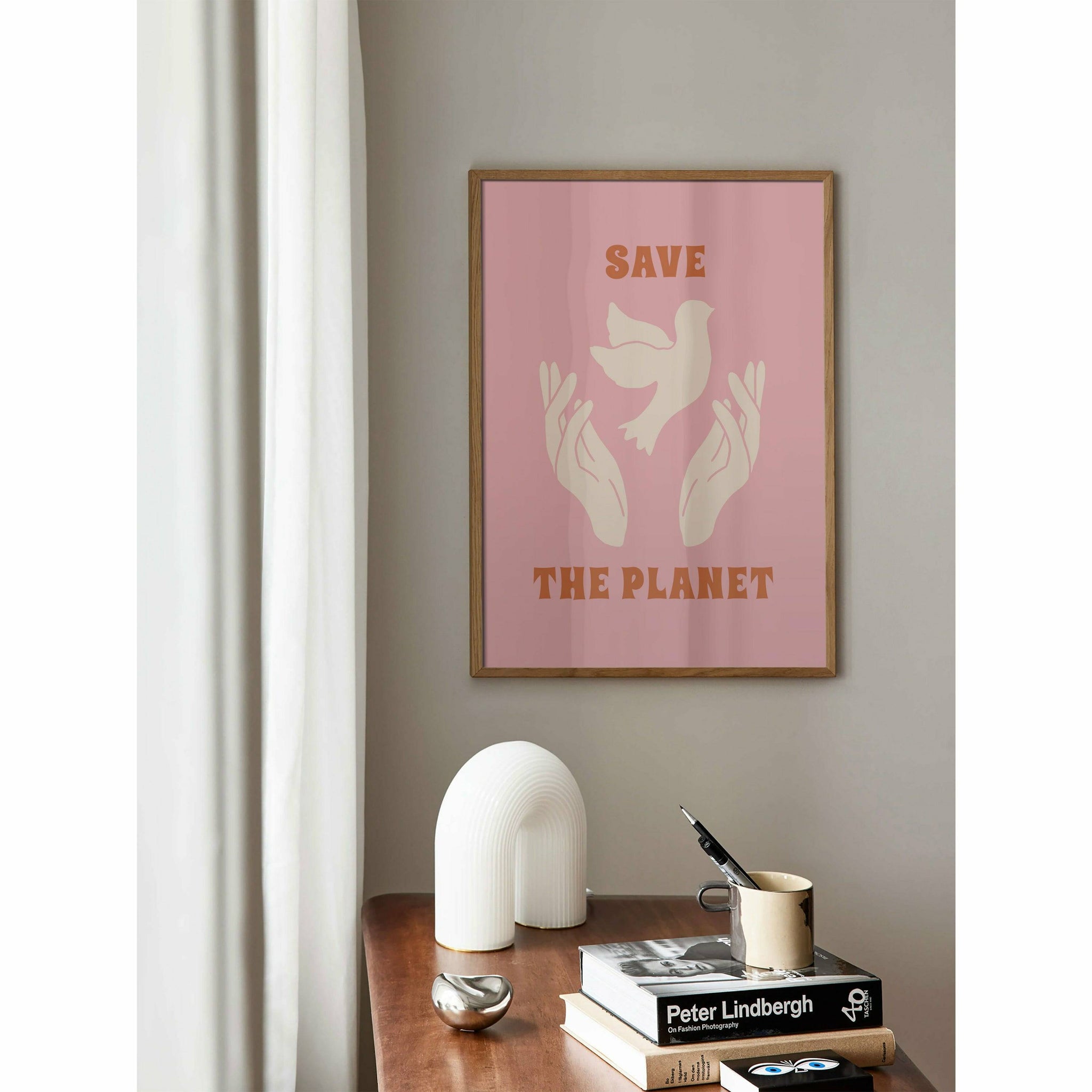 Pink Save the Planet Wall Art