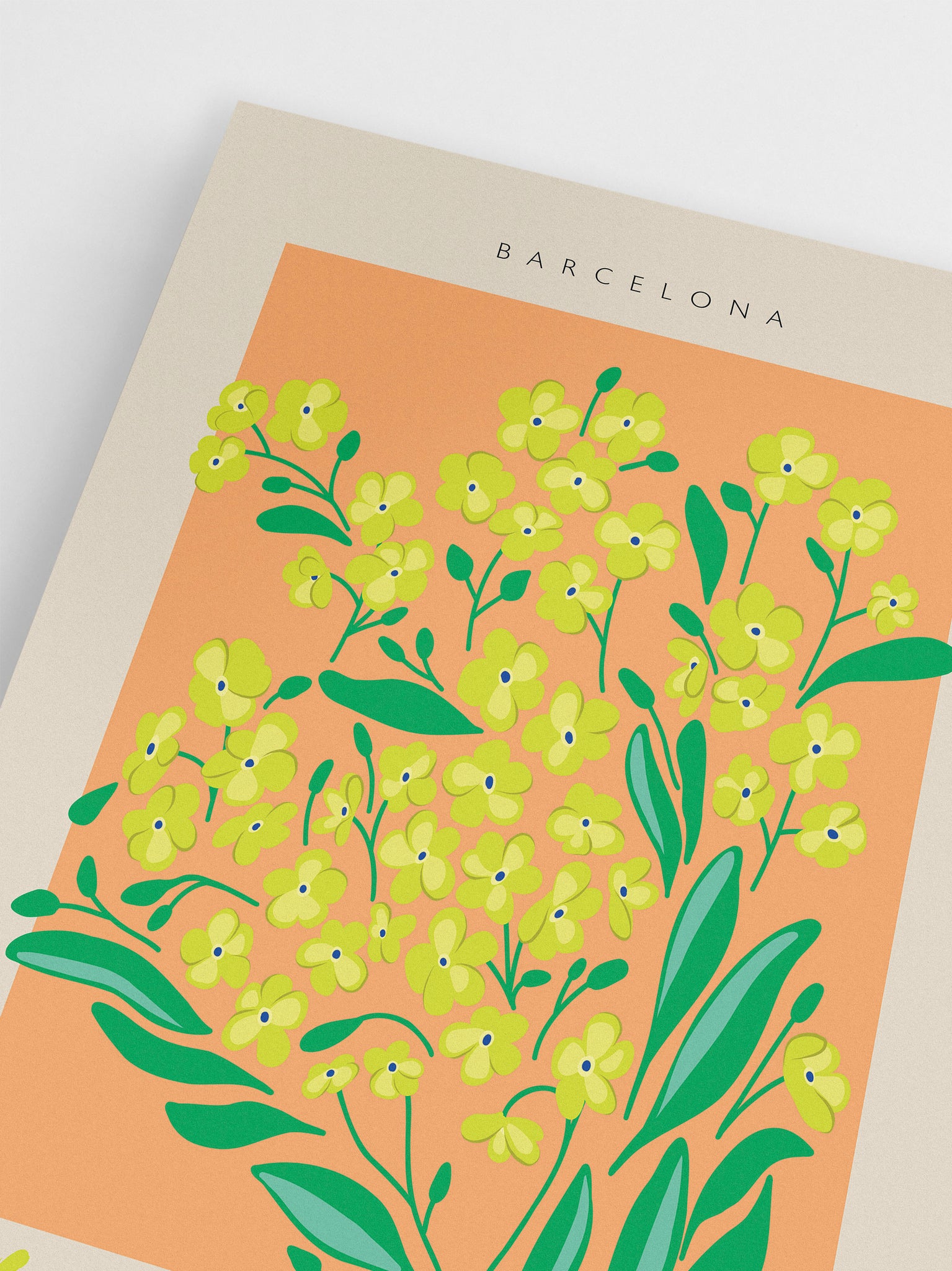 Barcelona Flower Marker Poster