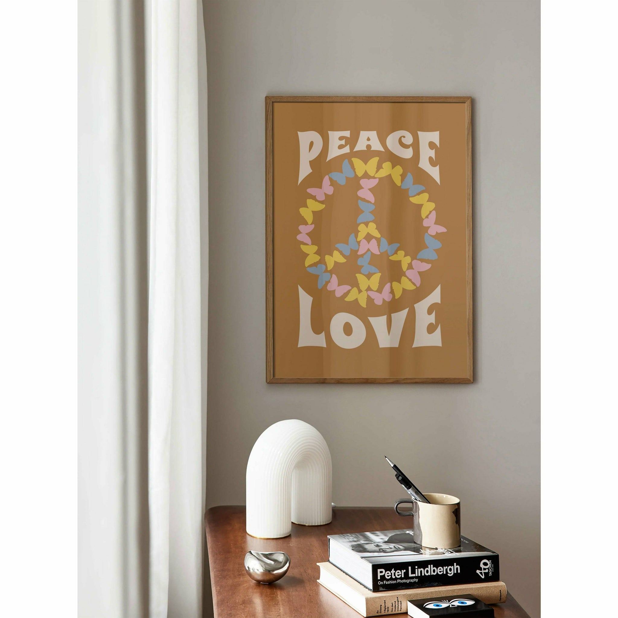 Retro Poster Butterfly Peace & Love