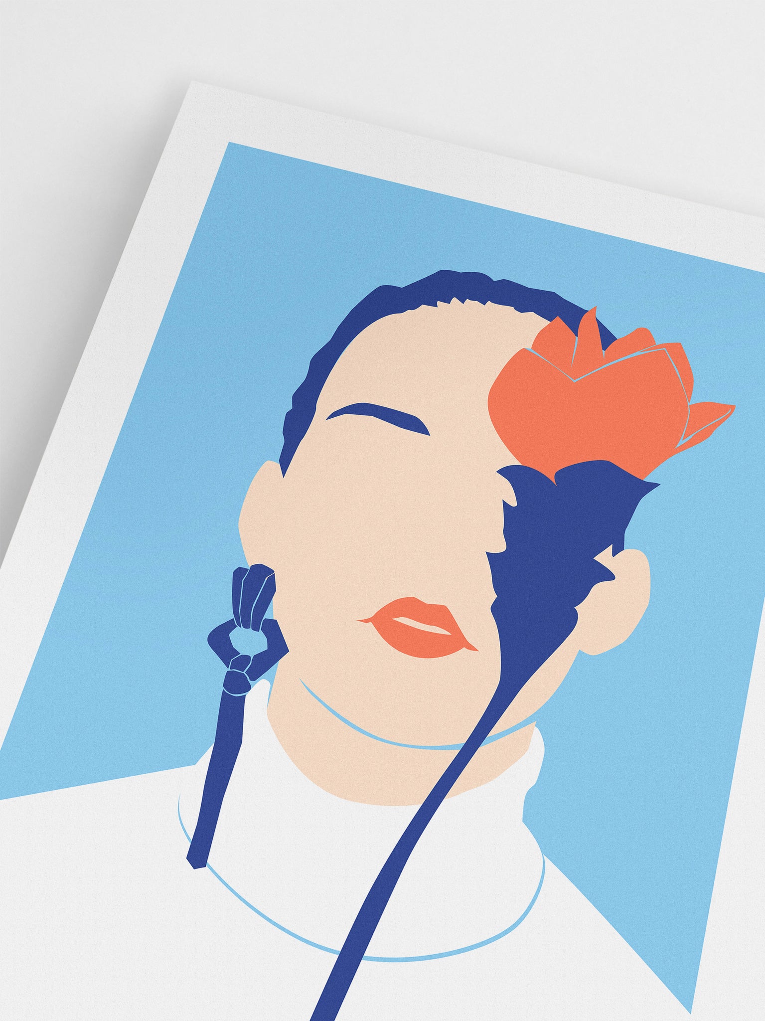 Abstract Woman & Flower Poster