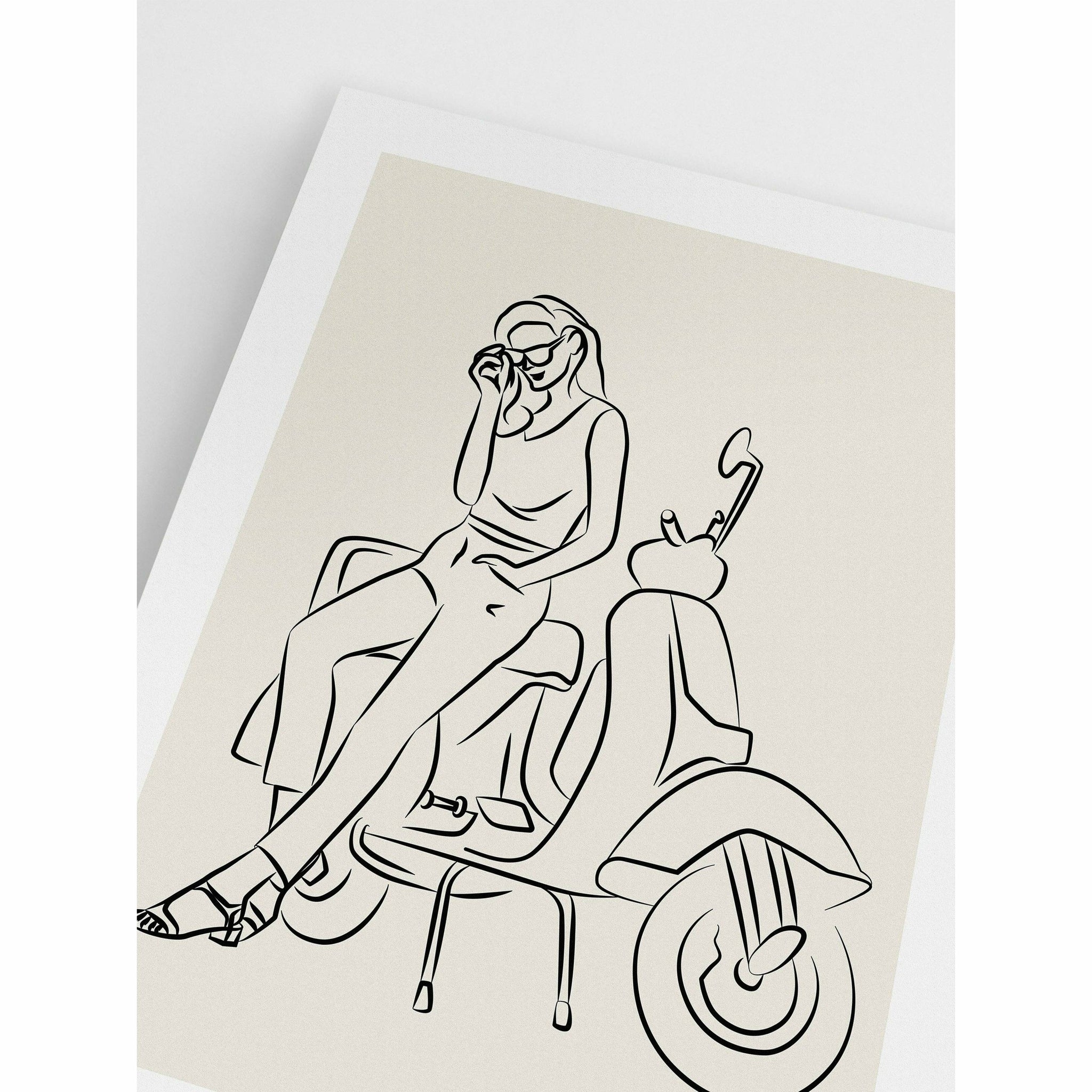 Woman on a Moped Wall Art