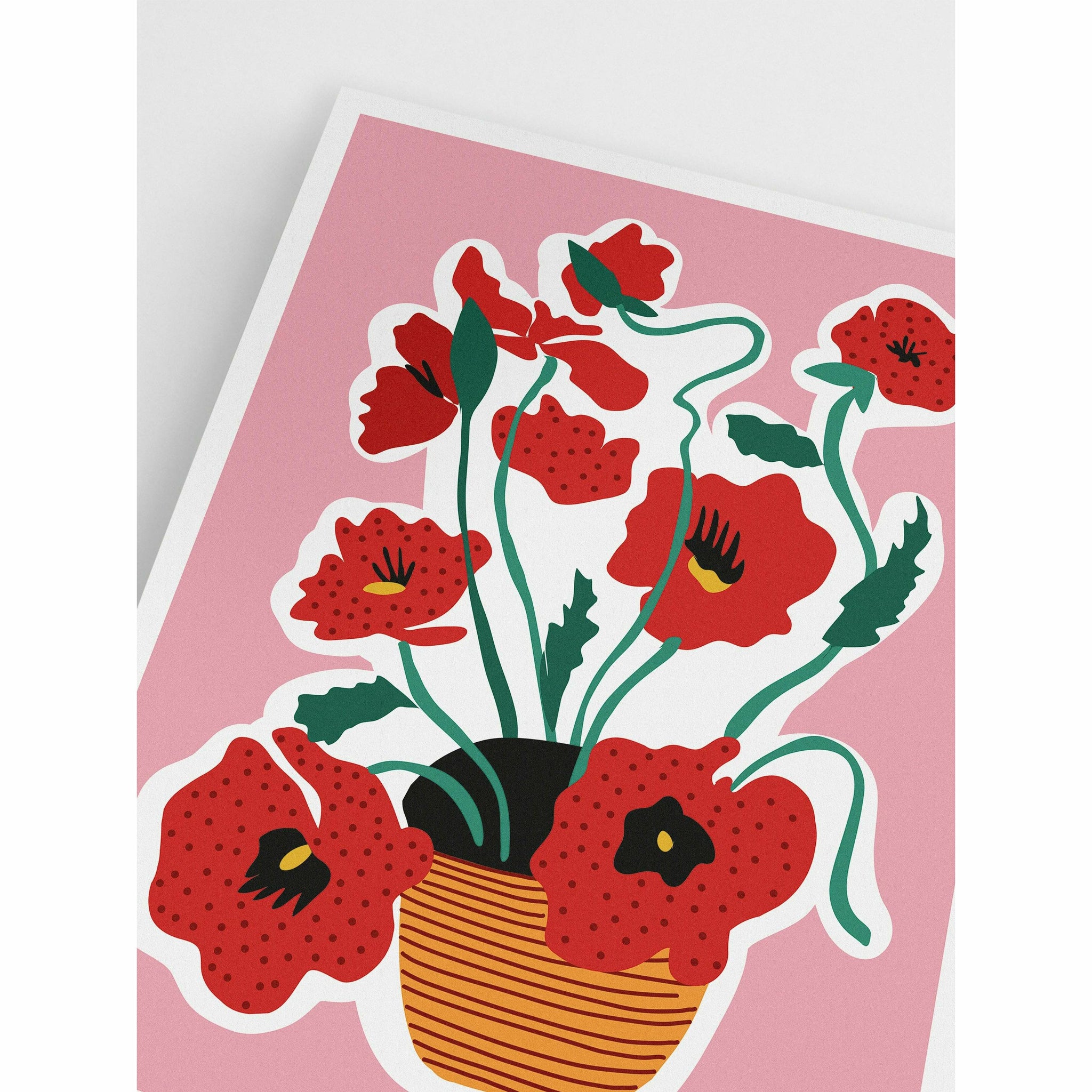 Basket of Red Flowers Wall Art
