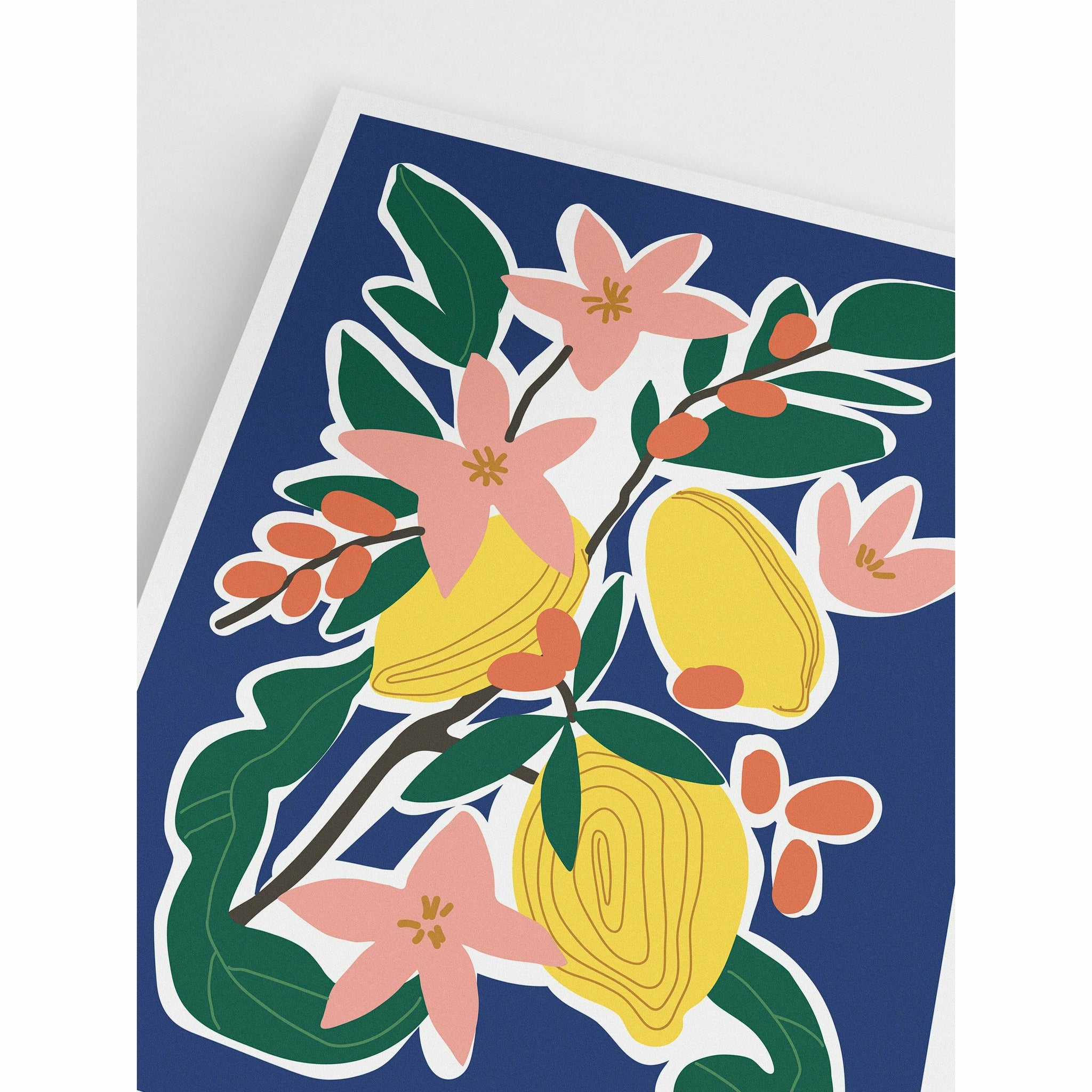 Dark Blue Floral Poster