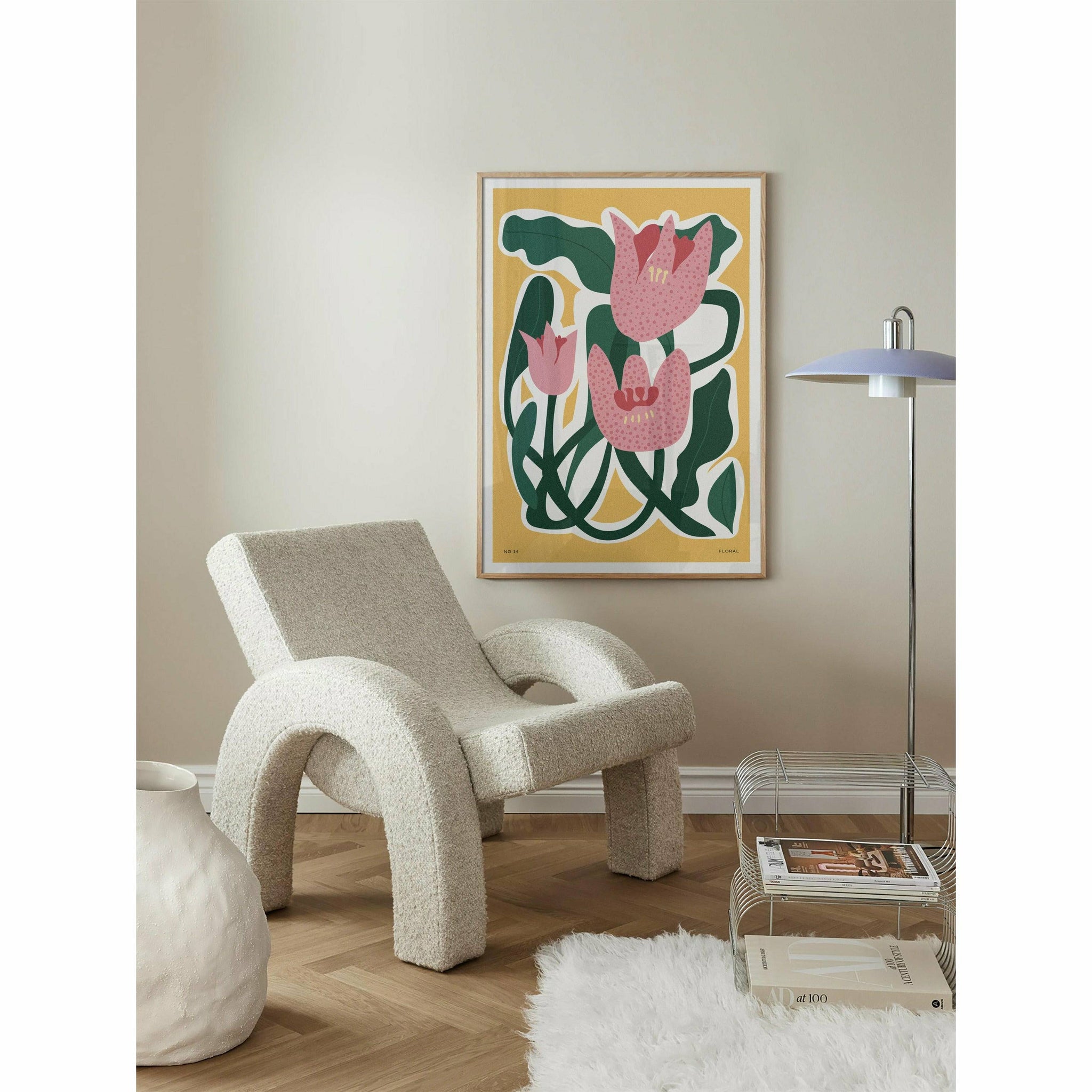 Abstract Flowers Yellow Poster 